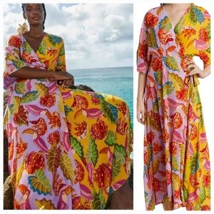 Farm Rio Mixed Prints Wrap Maxidress